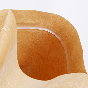 Sinh thái thân thiện kraft giấy dây kéo túi với cửa sổ rõ ràng đứng lên thiết kế cho bao bì thực phẩm Snack Bánh sử dụng biểu tượng tùy chỉnh Túi - Product Image 5