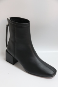 Bottines pour femmes de style européen et américain, automne et hiver, nouvelle collection, bout carré, fermeture éclair à l'arrière, talon épais, bottines à la cheville - Product Image 4