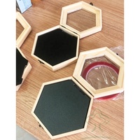 Soporte de exhibición de medallas de madera, caja de almacenamiento de decoración de pared, hexagonal, panal