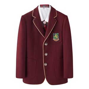 Nieuwste Kastanjebruine Kinder Unisex Schooluniform Sets Met Kraag Kaki Geplooide Rok En Broek Pak - Product Image 2