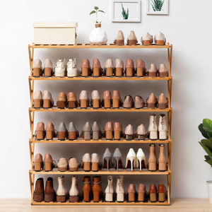 Étagère à chaussures pliable en bambou sans installation, porte d'entrée, petit dortoir, rangement monobloc, armoire à chaussures personnalisable - Product Image 3