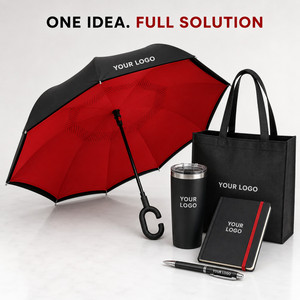 Custom Logo Double Layer Inverted Reverse <b>Umbrella</b> C-Shape Handle Windproof Self-Standing <b>Large</b> <b>Umbrella</b> for Rain Car Travel - Product Image 3