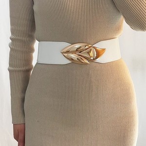 Nouvelle <span class=keywords><strong>ceinture</strong></span> <span class=keywords><strong>élastique</strong></span> large pour femme, vente directe usine, nouveau design, <span class=keywords><strong>boucle</strong></span> en alliage, <span class=keywords><strong>ceinture</strong></span> de robe tendance, assortiment quotidien, fourniture OEM ODM - Product Image 2