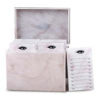 Boîte de rangement et de présentation pour cils en acrylique, motif marbre blanc chic, personnalisée RAYYI