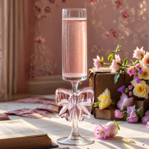 Copas de Champán Rosadas Hechas a Mano en Francia, Venta al Por Mayor del Fabricante, Copas de Champán de Vidrio con Colores Personalizados para Banquetes de Boda - Product Image 2