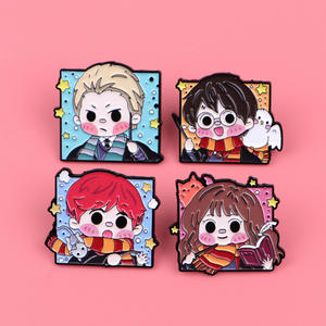 4 Estilo Broche De Metal Engraçado Mágico Caráter Cartoon Cute Potter Design Broche Kids Bag Pano Acessórios Decoração Lapel Pins - Product Image 1