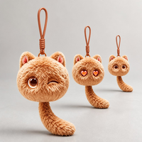 Porte-clés en peluche IA mignon avec écran d'expression de 0,71 pouce, chat vocal, vibration tactile, pour enfants