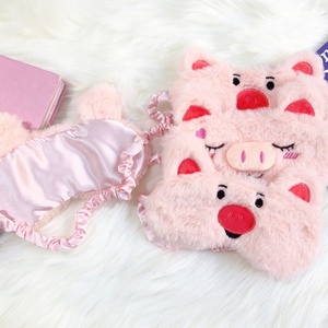 Tùy chỉnh in bông Mặt nạ mắt dễ thương màu hồng lợn lụa ngủ sang trọng Mặt nạ mắt - Product Image 1
