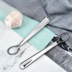 Batteur à œufs manuel en acier inoxydable <span class=keywords><strong>de</strong></span> 8 pouces - <span class=keywords><strong>Fouet</strong></span> à tête à ressort pour œufs, miel, crème et pâtisserie, compatible lave-vaisselle et écologique - Product Image 5