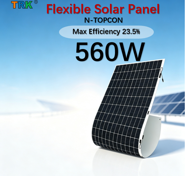 IP68 EFTE N Type TOPCon 560W Flexible Solar Panel 23.5% Efficiency 12 Year Warranty 25 Year Power Output