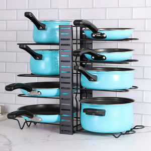 Organisateur de casseroles et poêles réglables à 5/8 niveaux pour l'organisation et le stockage de la cuisine avec 3 méthodes de bricolage - Product Image 2
