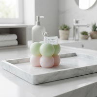 Vela Aromática Decorativa con Forma de Nube, Caja de Regalo Transparente con Cinta, Etiqueta de Regalo Dulce, Recuerdo para Invitados de Boda o Bautizo, Portátil para Escritorio