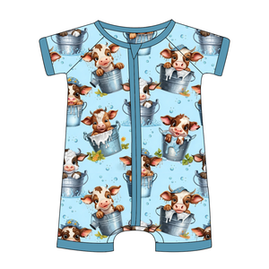 Pijama de Bambú para Niños RTS en Stock, Mono de Verano con Cierre Bidireccional, Transpirable y Absorbente de Sudor para Bebés - Product Image 3