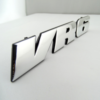 Vente en gros d'autocollants de calandre de voiture VR6 en plastique noir brillant personnalisés, emblèmes, logos, autocollants pour calandre de voiture VW Golf