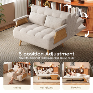 Sofá <span class=keywords><strong>Cama</strong></span> Moderno y Versátil, Tapizado, Acolchado, Plegable, Ahorra Espacio, de 2 Plazas, con Estructura de Madera Maciza - Product Image 6