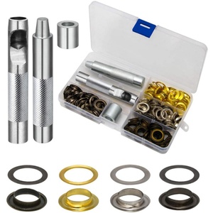 1/2 Inch Nickel-Free Iron Round Plated Grommet <strong>Kit</strong> 100 Sets 12mm <strong>Eyelets</strong> Silver Metal Storage Box - Product Image 2