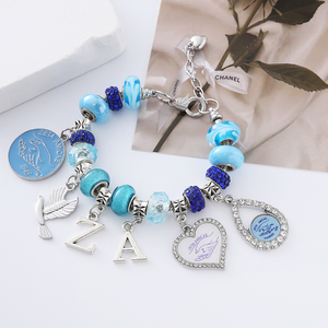Chất lượng cao 6 Hy Lạp Zeta amicae lấy cảm hứng từ quyến rũ làm ánh sáng màu xanh giai điệu đính cườm sorority 1948 Za người bạn đồ dùng Vòng đeo tay - Product Image 3