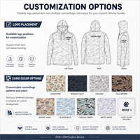 Hoodie solaire en bambou camouflage pour enfants avec logo personnalisé, UPF 50+, ultra doux, léger et extensible, chemises de pêche pour jeunes, pour marques