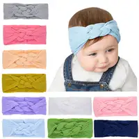 Diademas de nailon elásticas con nudo para bebé, turbante para niña y niño, accesorios para el cabello