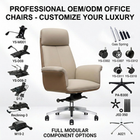 Chaise de bureau de direction ergonomique moderne de luxe en cuir avec base en acier chromé, hauteur réglable, pivotante, multifonction, haute élasticité
