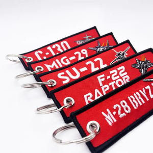 Bestseller Personalisierter Schlüsselanhänger mit Eigenem Logo, Günstiger Stoff-Schlüsselring, Patch-Jet-Tag, Blanko Bestickte Gewebte Schlüsselanhänger - Product Image 6