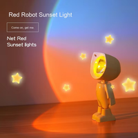 LED recargable por USB de Guangli para lámpara de puesta de sol de astronauta, luz arcoíris de ambiente moderno con cuerpo de PC, 1 unidad