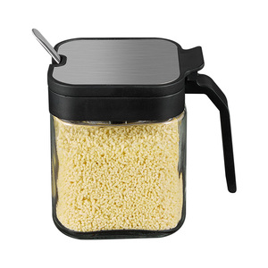 <b>Spice</b> <b>Jar</b> Glass Airtight With Spoon For Solid Seasonings Kitchen Storage Container - Product Image 1