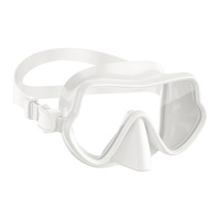 Masque de plongée personnalisé pour adultes avec lentille trempée, design sans cadre, silicone liquide pour la plongée libre, la pêche, la plongée avec tuba et la pêche à la ligne.