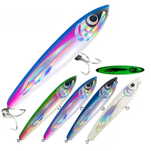 120g Topwater Iscas De Madeira Com Origem Ganchos Agudos Artificial Lápis Trolling Boat Oceano Isca De Pesca Combater Lure