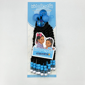 Nuova Collezione: Coda di Cavallo con Trecce Box Braid, Perline e Decorazioni Bobbles da 30mm, Trecce Senegalesi per Bambine - Product Image 5