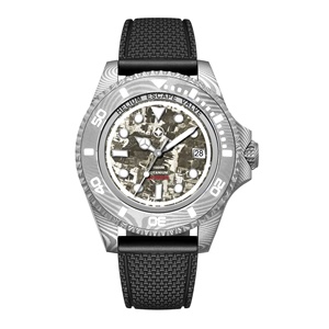 Reloj de Pulsera Profesional de Acero de Damasco Automático con Esfera de Titanio Cristalizado para Buceo <span class=keywords><strong>1000M</strong></span> ODM OEM - Product Image 1