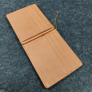 Dompet Kartu Kulit Tipis dengan Klip Uang, Hadiah Pengiring Pria, Kulit Buatan, Dapat Diukir Logo Kustom, Promosi - Product Image 4