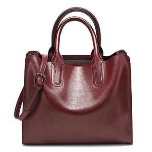 Bolso de Mano Vintage para Mujer, de Cuero PU Encerado, Bolso Tote Grande Informal - Product Image 4