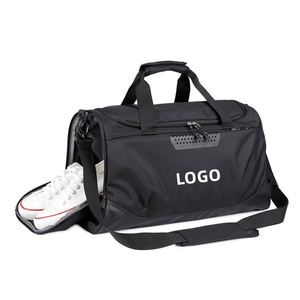 Sac de sport personnalisé avec logo pour homme, sac de voyage en nylon pour la salle de sport, sac de sport avec compartiment pour chaussures humides, tissu Oxford imperméable, sacs de yoga pour la remise en forme - Product Image 1