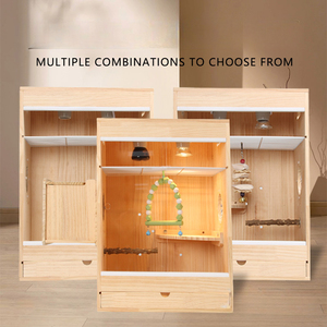 Gabbia di allevamento di piccioni in legno uccello riscalda la casa dell'incubatore con altalena per giovani uccelli - Product Image 4