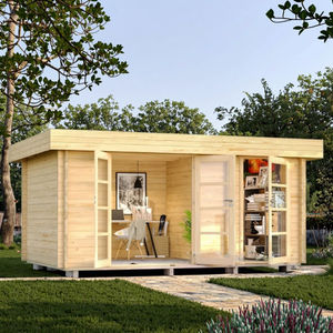 Cabane en rondins multifonctionnelle en bois massif pour l'extérieur du jardin et du bureau Cabane de studio à assemblage rapide Bungalow de jardin - Product Image 1