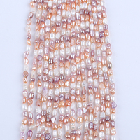 18cm 3-4mm AA Grade Natural Color Loose Baroque Freshwater Pearl for DIY