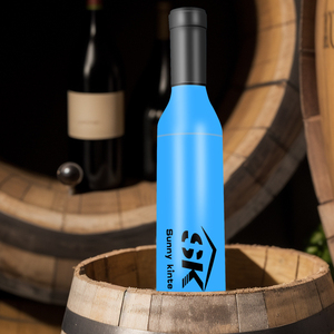 Paraguas Plegable de 21 Pulgadas, 8K, al por Mayor, <span class=keywords><strong>Precio</strong></span> Económico, Diseño de Color Sólido, Paraguas Promocional con Forma de Botella de Vino - Product Image 5