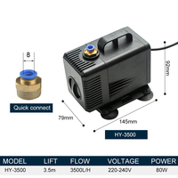 Pompe à eau d'aquarium 80W 3.5M pompe Submersible 3500L/H pour routeur CNC CO2 gravure Laser Machine de découpe moteur de broche refroidissement