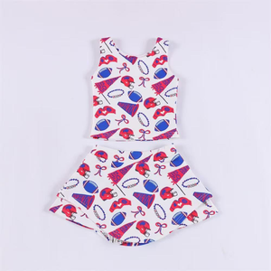 Pré-venda Boutique Game Day Cheer Novos Projetos Roupas Infantis Little Girls Saias Shorts Liner Outfits Atacado Athletic Wear - Product Image 5