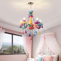 Lustres en cristal coloré de style européen, éclairage décoratif en verre pour chambre à coucher, salon, maison de poupée Gabbys, suspendu