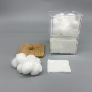 Il batuffolo di cotone e la scatola di immagazzinaggio del cuscinetto contengono 100 pezzi monouso a foro aperto impacco bagnato dischetti di cotone + 40 pezzi batuffoli di cotone - Product Image 5