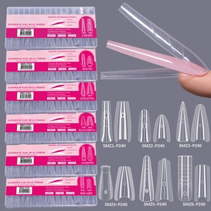 240 pz/scatola <span class=keywords><strong>Unghie</strong></span> Finte Acriliche Dual Form Press-on, Punte Morbide in Gel per <span class=keywords><strong>Nail</strong></span> <span class=keywords><strong>Art</strong></span> e Design da Salone - Product Image 1