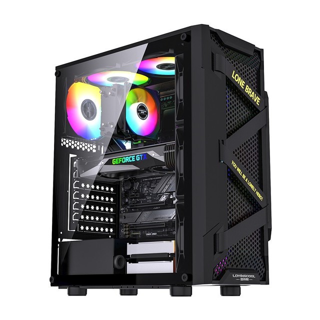 New High Performance Gaming Desktop PC Supports up to Intel Core I5 245K 245KF CPU ATX Aluminum Case with US Plug for Pro Gamers