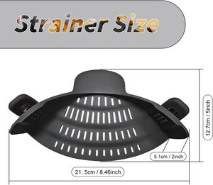 Colador de Pasta Portátil de Silicona, Resistente al Calor, de Drenaje Rápido, Filtro para Alimentos de Cocina, Fácil de Colocar en la Olla - Product Image 5