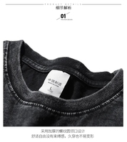 Camiseta Larga de Punto Vintage con Logotipo Personalizado, Lavado Ácido, para Hombre y Mujer, de Alta Calidad, 100% Algodón, Manga Corta, Tallas Grandes, Estampada