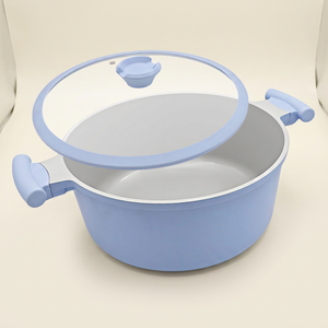 Casserole à soupe compatible induction Sanlang, en <span class=keywords><strong>aluminium</strong></span> moulé durable avec revêtement céramique antiadhésif, sans PFAS - Product Image 1