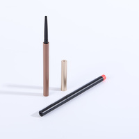 Tubes en plastique vides avec bouchon à vis et étiquette, pour eye-liner double embout et crayon à lèvres 2-en-1, emballage cosmétique