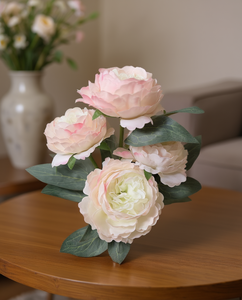 Bouquet di Fiori Artificiali in Seta Rosa Realistici Fatti a Mano Stile Classico per Decorazioni Casa e Matrimonio - Product Image 2