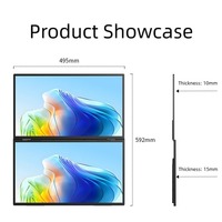 Moniteur portable à double écran de 21,5 pouces, écran LCD IPS 120 Hz, 280 nits, haut-parleurs intégrés